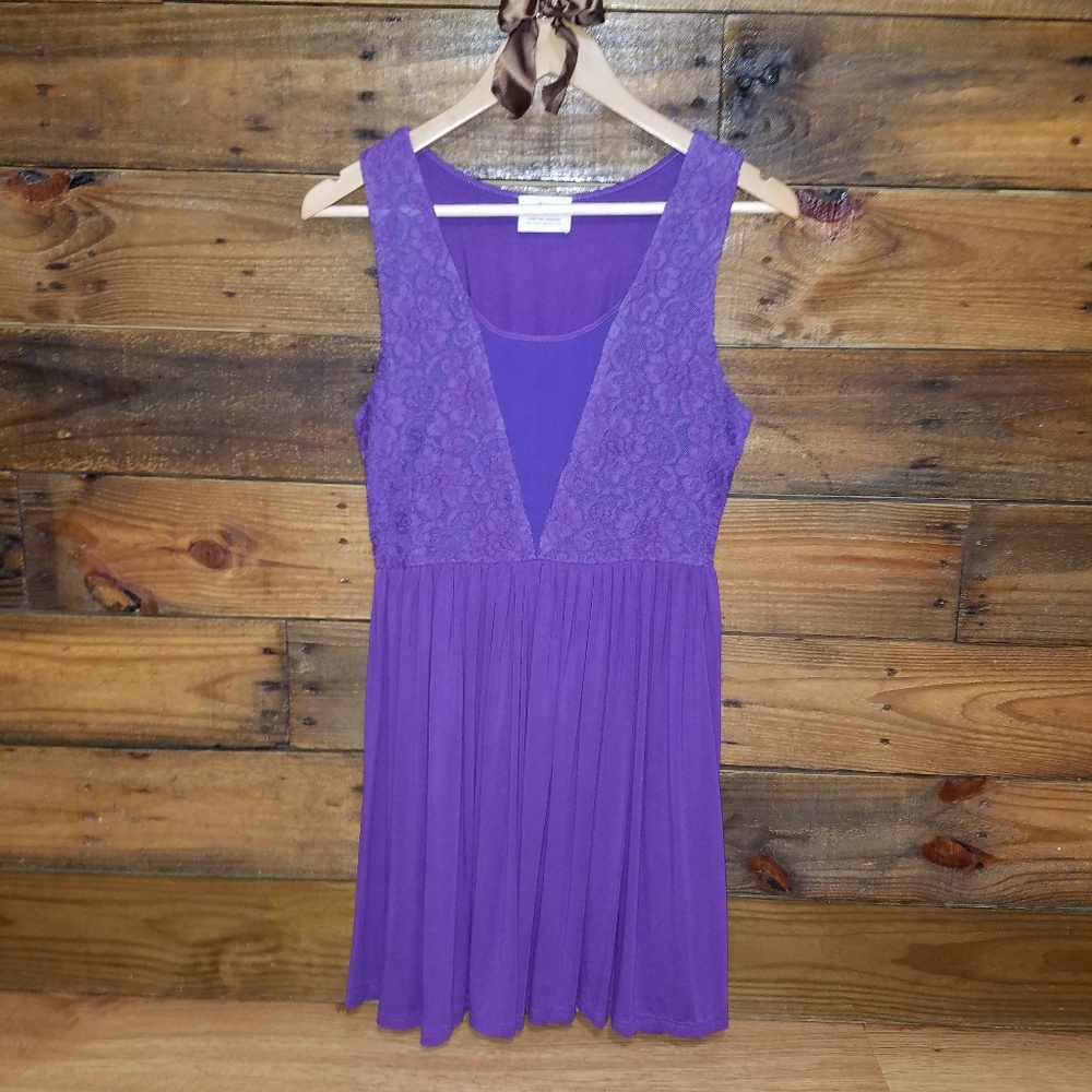 Purple Pins and Needles knit and lace dress
